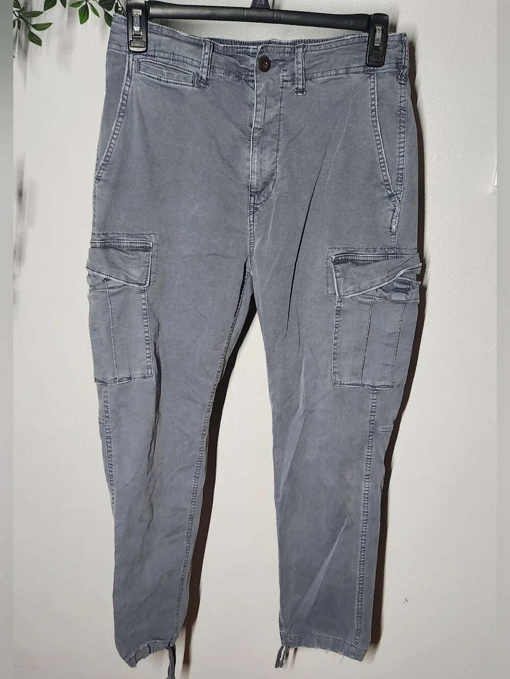 American Eagle Outfitters Slate Grey Lived-In Cargo Pants Mens 34 x 32